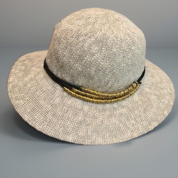 Vintage BoHo Chic Med Brim Brass Floppy Hat main image 4